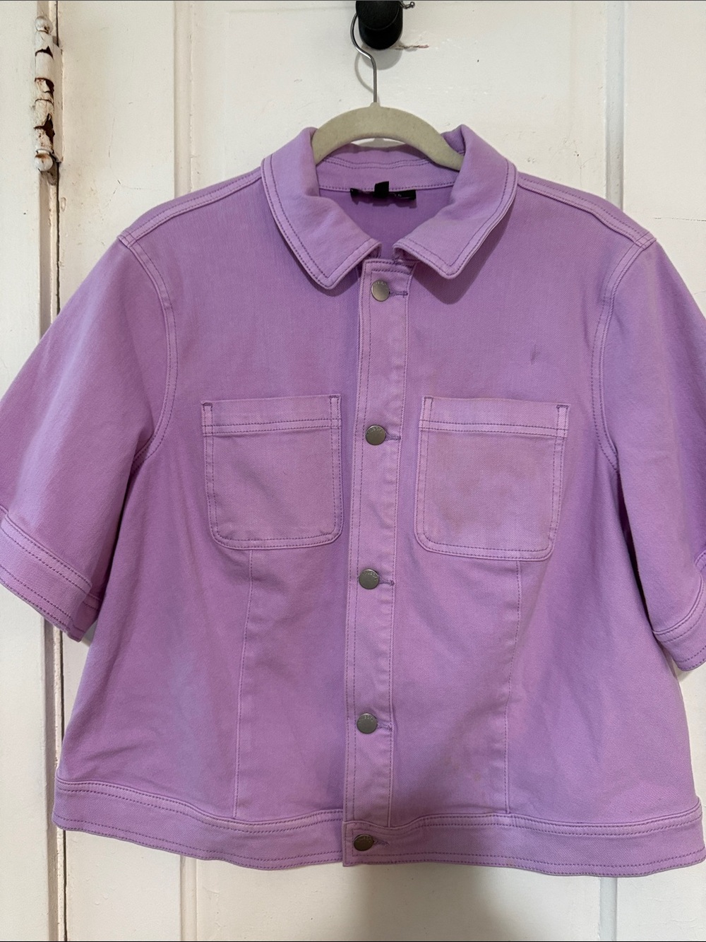Talbots Lilac Short-Sleeve Snap Front Kids Jacket